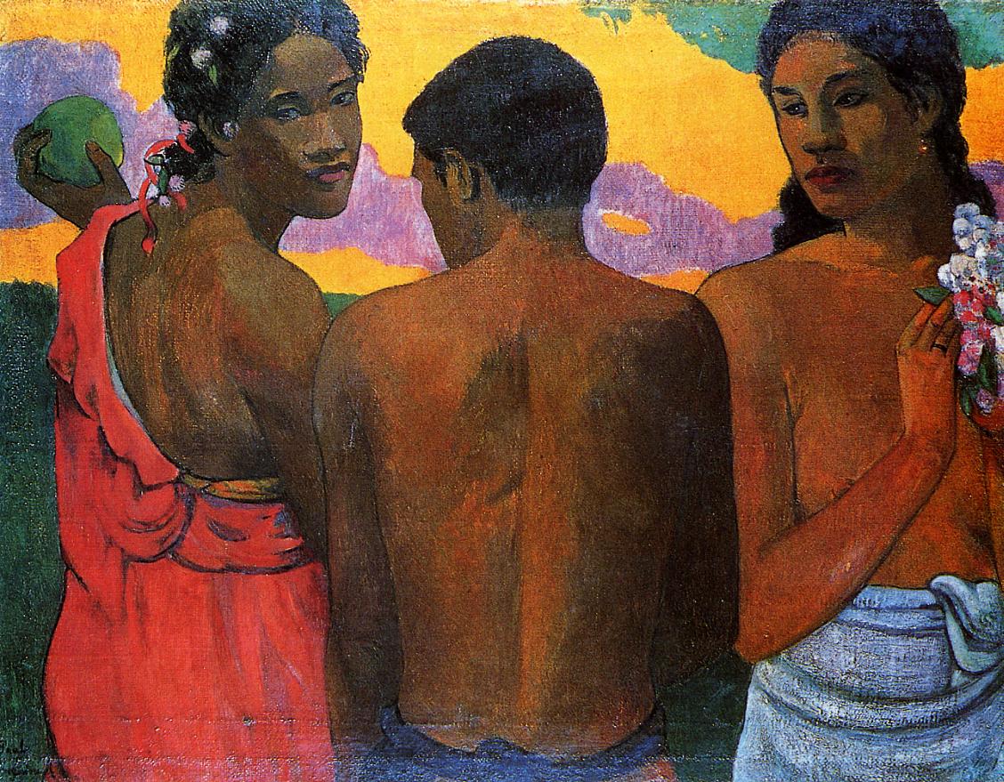 Three Tahitians - Paul Gauguin Painting